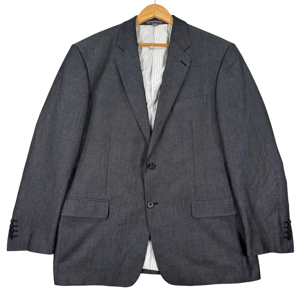 NEW Johnston Murphy Mens Large 44R Classic Fit Gray Cotton Blazer Sport Coat